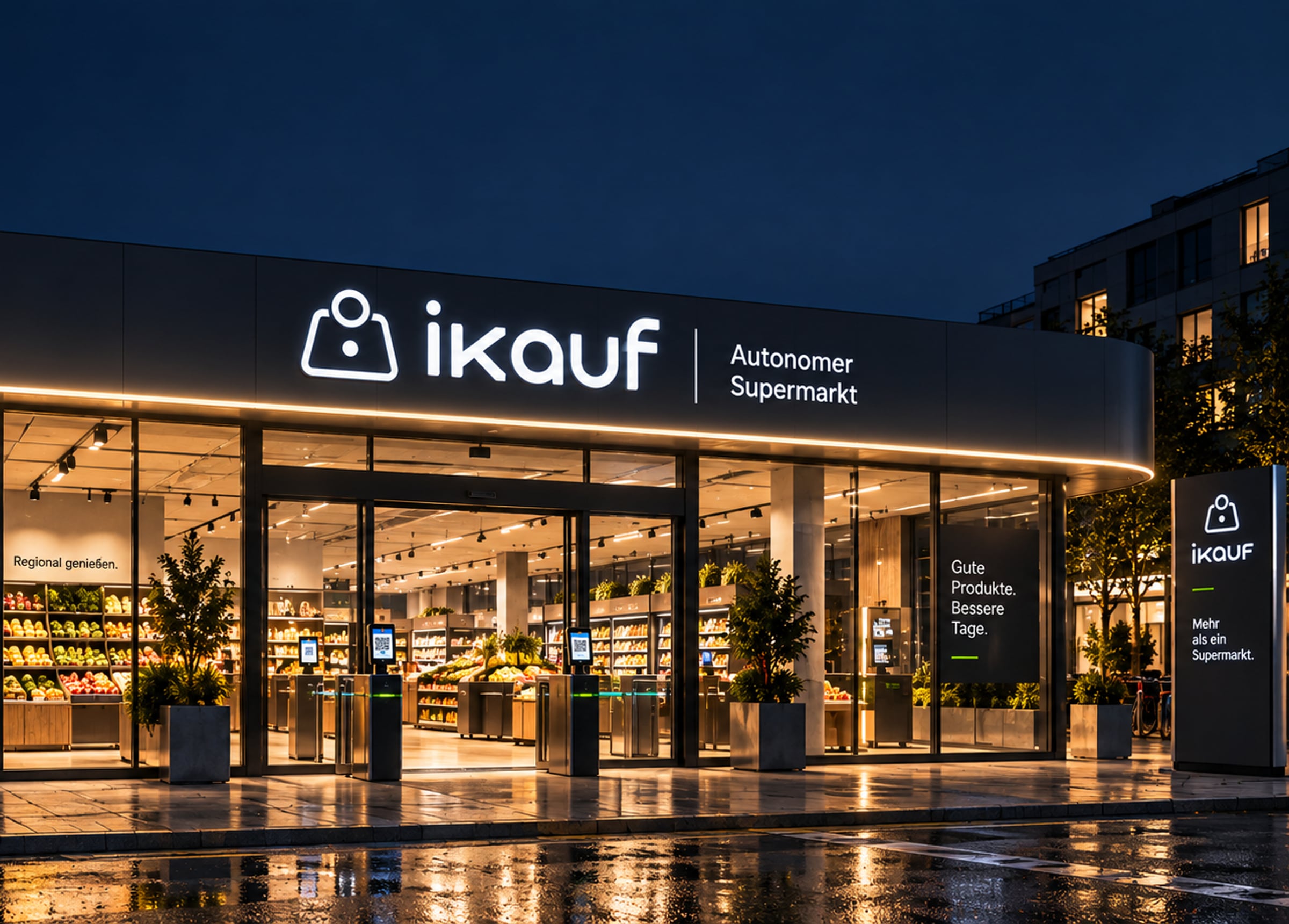 Der iKAUF-Markt am Abend